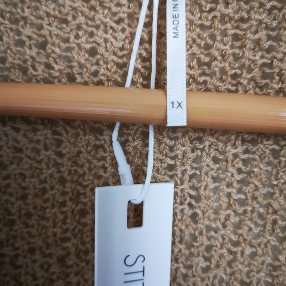 Stitchdrop Striped Open Knit Open Front Cardigan Burlap Combo Size 1X Plus NWT - Picture 5 of 10